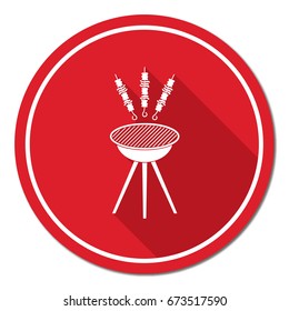 Grilled kebab icon. Vector illustration