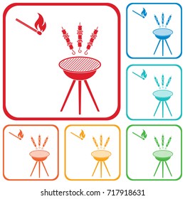Grilled kebab icon. Vector illustration