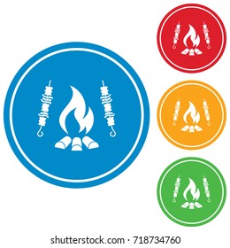 Grilled kebab icon. Vector illustration