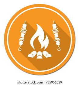 Grilled kebab icon. Vector illustration

