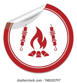 Grilled kebab icon. Vector illustration