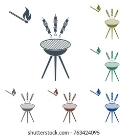 Grilled kebab icon. Vector illustration