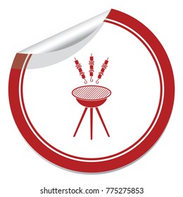 Grilled kebab icon. Vector illustration

