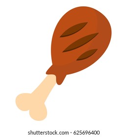 Grilled leg of pork icon flat isolated on white background vector illustration
