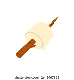 grilled marshmallow flat design illustration isolated 