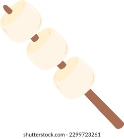 Grilled marshmellow for camping vector