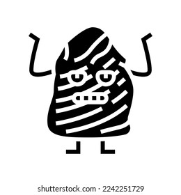 grilled meat character glyph icon vector. grilled meat character sign. isolated symbol illustration