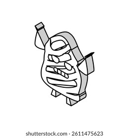 grilled meat character isometric icon vector. grilled meat character sign. isolated symbol illustration