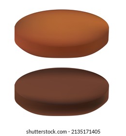Grilled meat or cutlet for burger and sandwich Illustration of food