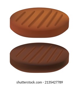 Grilled meat or cutlet for burger and sandwich Illustration of food