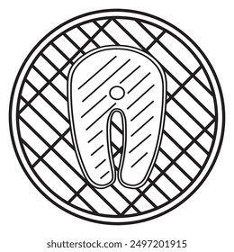 grilled meat icon vector design on grill

