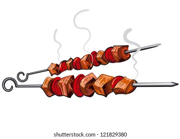 grilled meat kebab