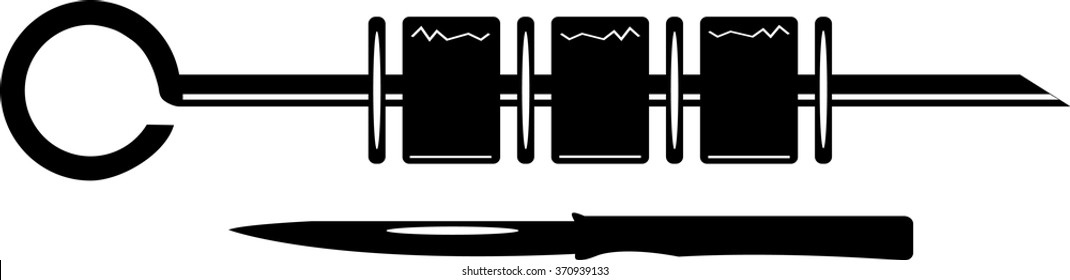 grilled meat kebab knife