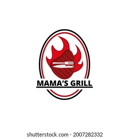 Grilled meat logo design suitable for meat restaurant