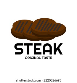 Grilled meat logo, steak logo
