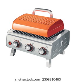 Grilled meat on white background icon isolated