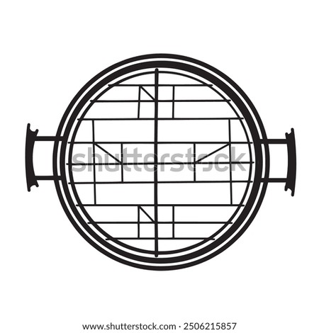 grilled meat pan, grilled meat pan icon.