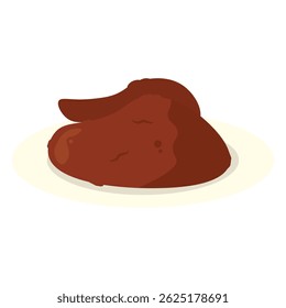 Grilled meat portion. Vector illustration