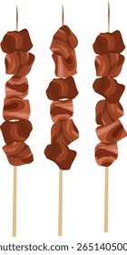 Grilled Meat Skewers Set with Three Goat Satay Sticks