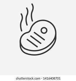 Grilled meat steak icon, template. New trendy art style meat steak vector illustration.