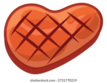 Grilled meat steak. Roasted beef barbecue icon