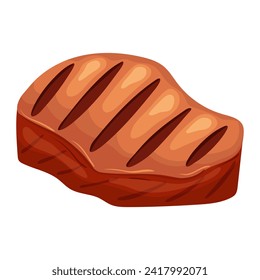 Grilled meat, steak. Vector illustration on a white background