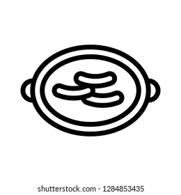 Grilled meat vector, Barbecue related line design editable stroke icon