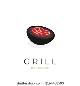 Grilled meat vector illustration logo