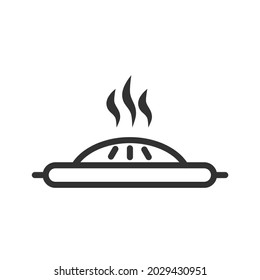 Grilled pan. Thai barbecue logo. Vector icon