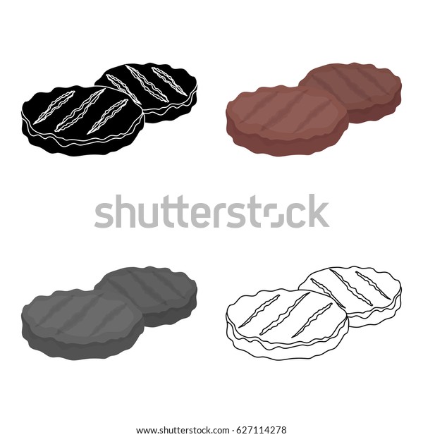 Grilled Patties Icon Cartoon Style Isolated Stock Vector (Royalty Free