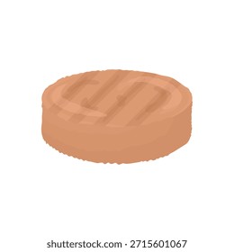 Hamburguesa a la parrilla sobre un fondo blanco. Hamburguesa. Productos cárnicos.