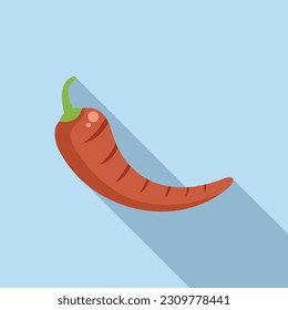 Grilled pepper icon flat vector. Bbq food. Kitchen cooking