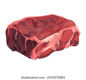 Grilled pork chop, fresh and healthy meal icon isolated
