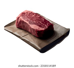 Grilled pork fillet, fresh and delicious meal icon isolated