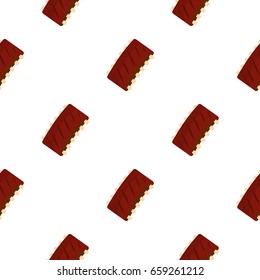 Grilled pork rib meat pattern seamless for any design vector illustration