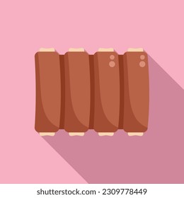 Grilled raw meat icon flat vector. Steak food. Dinner pork