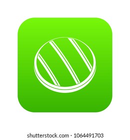 Grilled round beef steak icon digital green for any design isolated on white vector illustration