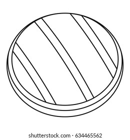 Grilled round beef steak icon in outline style isolated vector illustration