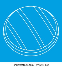 Grilled round beef steak icon blue outline style isolated vector illustration. Thin line sign