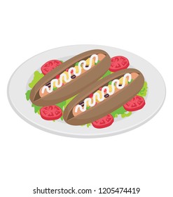 
Grilled sandwich with hot dog filling 
