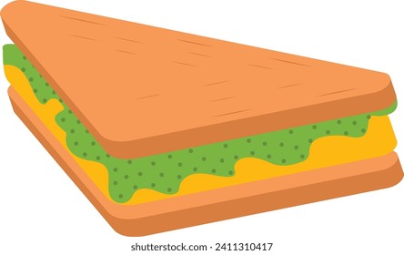 Grilled Sandwich isometric concept, Parmesan crusted panini vector icon design, Bakery and Baker symbol food preparation and Kitchen Utensils sign, Recipe development stock illustration