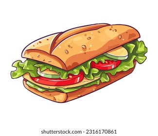 Sandwich auf Sesambun-Symbol einzeln