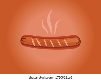 Grilled sausage in background vector