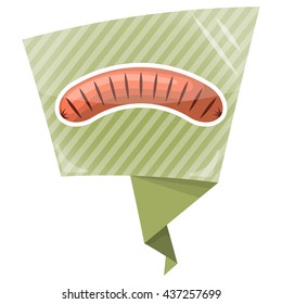 Grilled sausage colorful icon