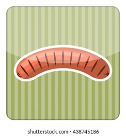 Grilled sausage colorful icon