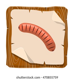 Grilled sausage colorful icon