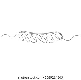 Grilled sausage continuous line. Continuous one line drawing sausage. Grill sausage concept. single line drawing