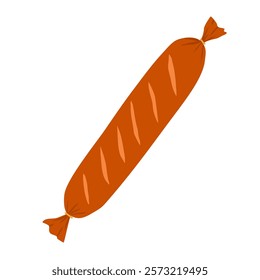 grilled sausage element flat design