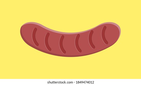 Grilled sausage hand drawn doodle icon. Vector sketch illustration of tasty bratwurst.