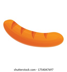 Grilled sausage icon. Cartoon of grilled sausage vector icon for web design isolated on white background